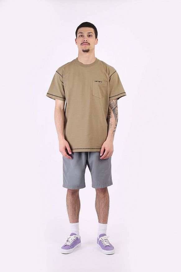 Мужская футболка Carhartt WIP S/S Nazka Pocked T-Shirt (I029597-tanami/blk) - фото 6 картинки