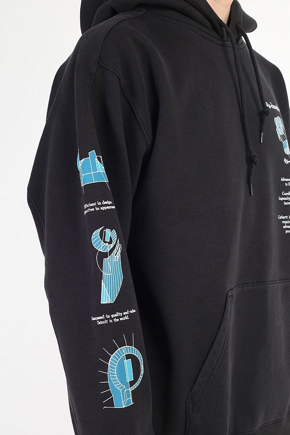 Мужская толстовка Carhartt WIP Hooded Living Sweat (I030090-black) - фото 4 картинки