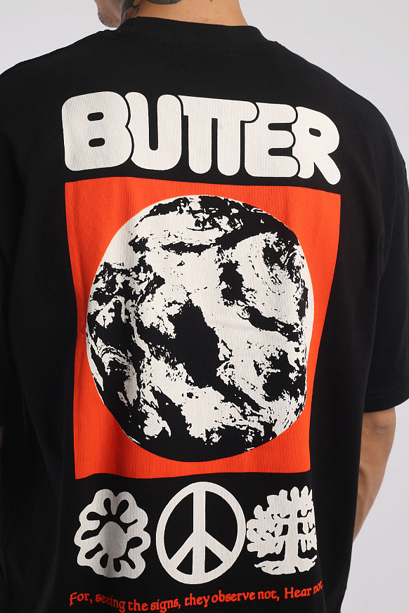 Мужская футболка Butter Goods Peace On Earth Tee (Peace On Earth-black) - фото 5 картинки