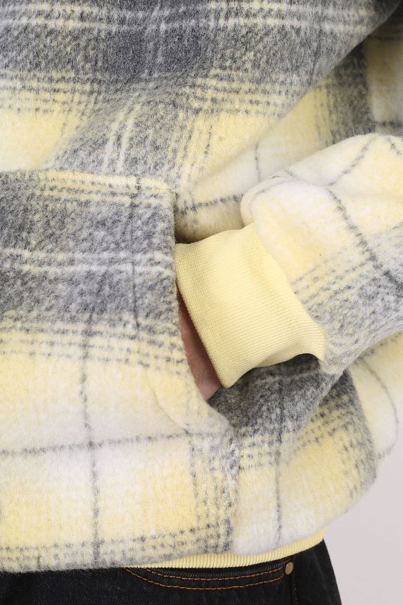 Мужская толстовка Butter Goods Heavyweight Plaid Pullover (Heavyweight hood-charcoal) - фото 2 картинки