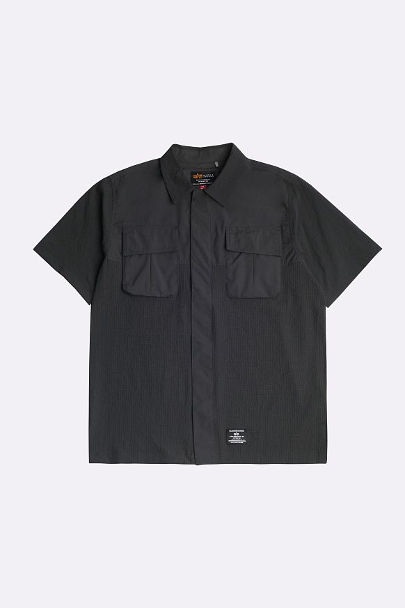Мужская рубашка Alpha Industries SS Seersucker Shirt (MTS55000C1_077-charcoal)