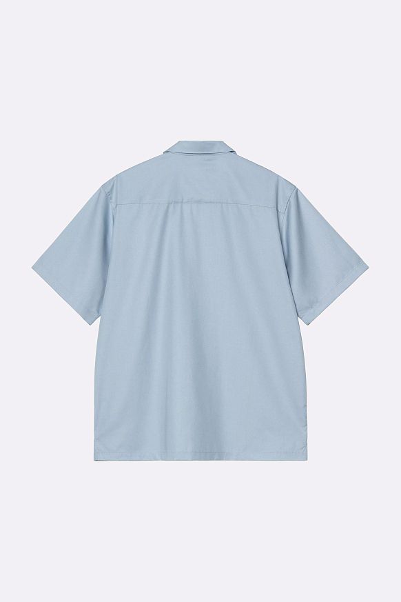 Мужская рубашка Carhartt WIP S/S Delray Shirt (I031465-blue/wht frosted) - фото 2 картинки