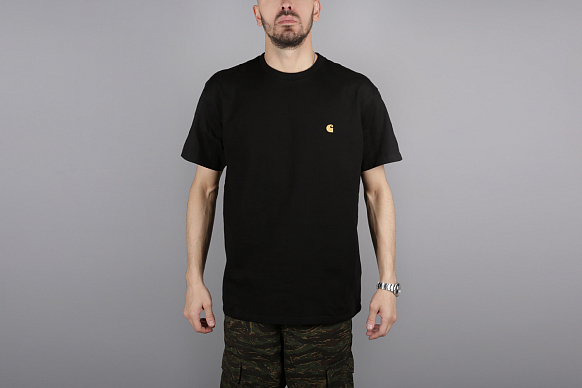 Мужская футболка Carhartt WIP S/S Chase T-Shirt (I026391-black/gold)