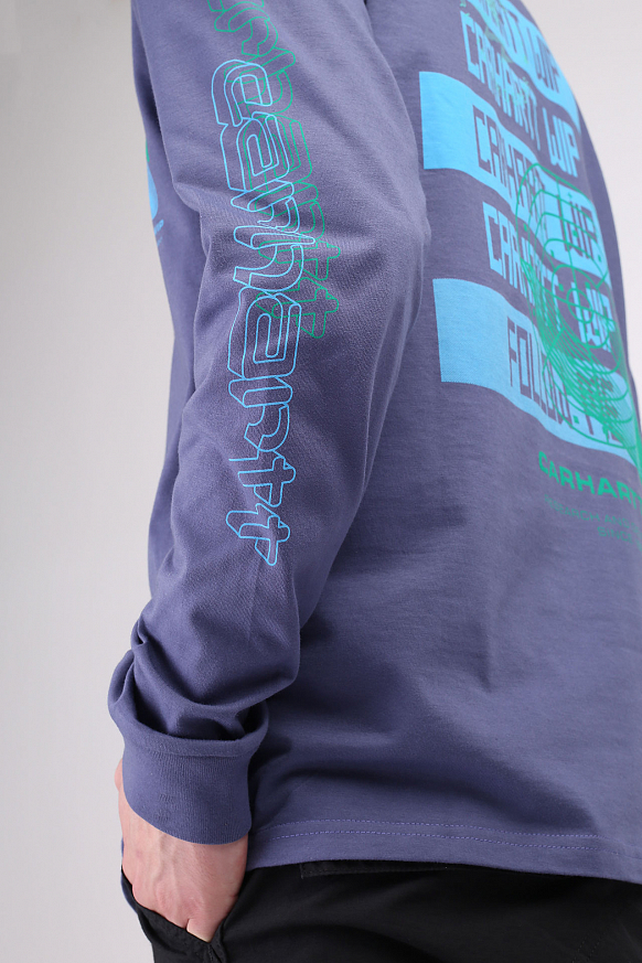 Мужской лонгслив Carhartt WIP Remix T-Shirt (I028487-cold viola) - фото 4 картинки