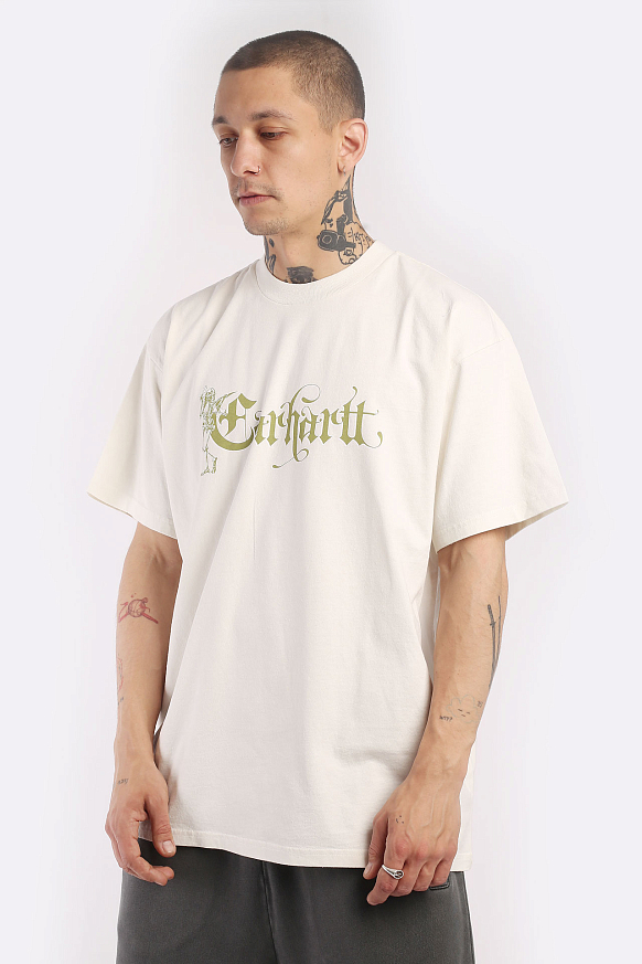 Мужская футболка Carhartt WIP S/S Scribe T-Shirt (I031759-wax) - фото 4 картинки