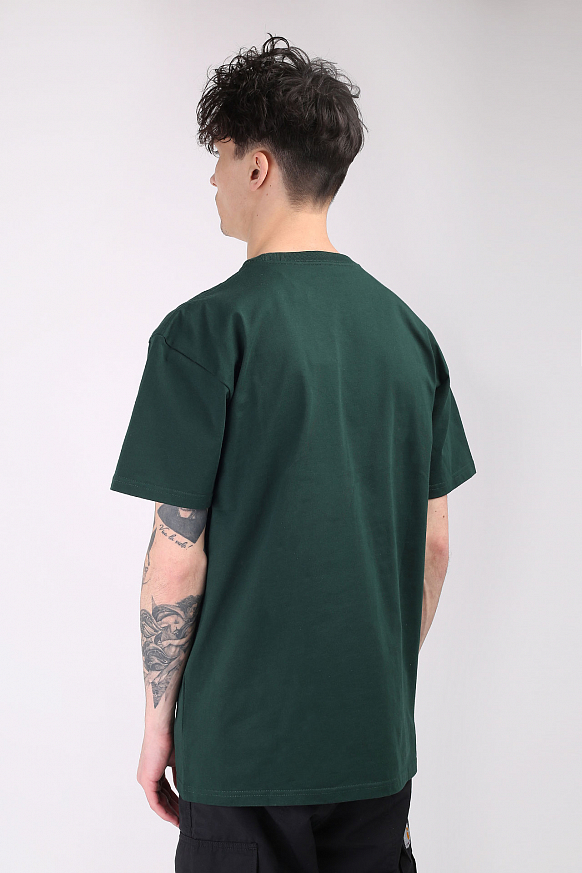 Мужская футболка Carhartt WIP Chase T-Shirt (I026391-bottlegr/gold) - фото 2 картинки