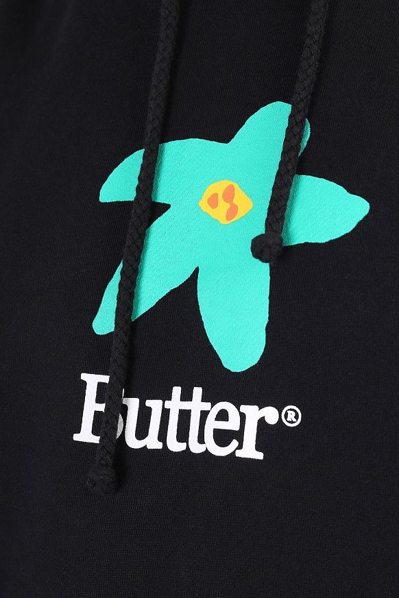 Мужская толстовка Butter Goods Flowers Pullover (FLOWERS-black) - фото 2 картинки