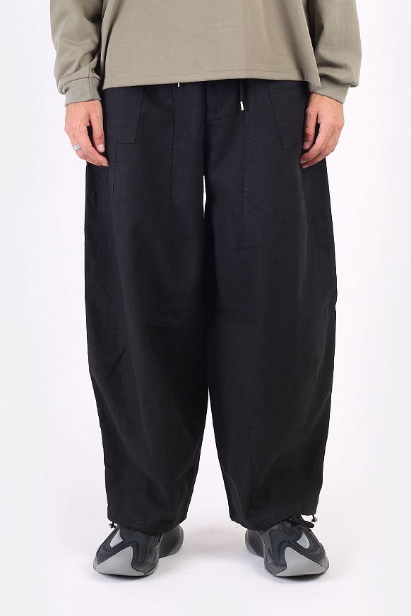 Мужские брюки FrizmWORKS Linen Balloon String Pants (SSPT054-black) - фото 3 картинки