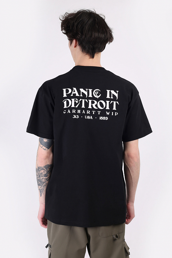 Мужская футболка Carhartt WIP S/S Panic T-Shirt (I029035-blck/wht) - фото 4 картинки