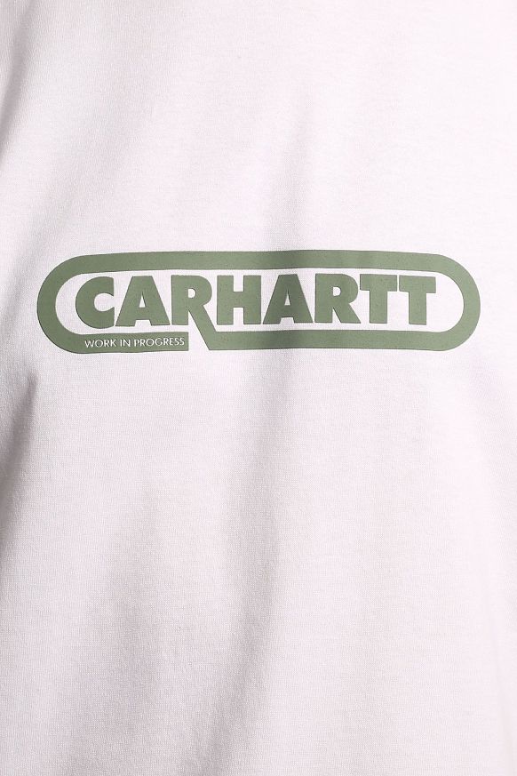 Мужская футболка Carhartt WIP S/S Fuse Script T-Shirt (I031766-wht/dlr green) - фото 3 картинки