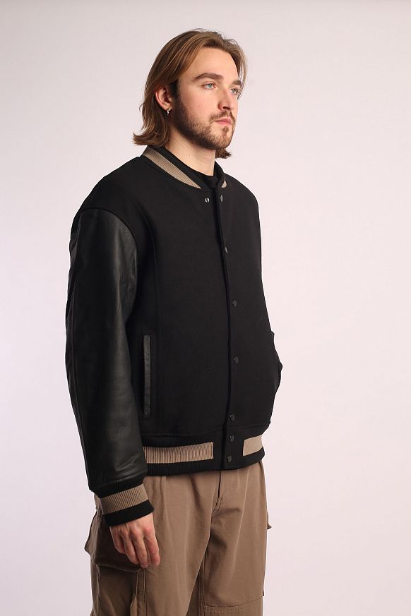 Мужская куртка FrizmWORKS Varcity Jacket (FWOT017-black) - фото 3 картинки