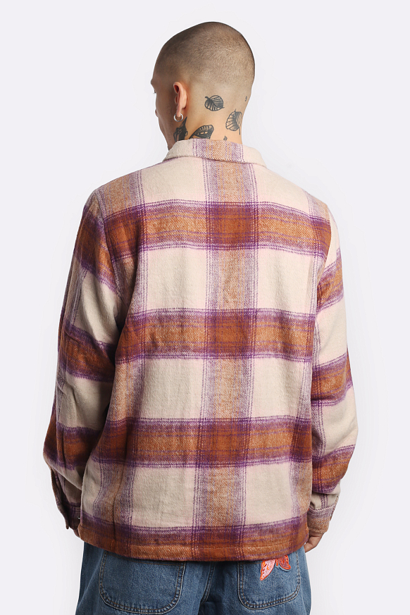 Мужская куртка Butter Goods Heavyweight Flannel Jacket (Heavyweight-walnut/grape) - фото 6 картинки