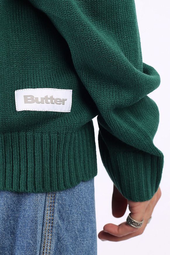 Мужской свитер Butter Goods Apple Knit Sweater (APPLE-forest green) - фото 6 картинки