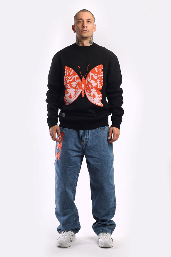 Мужской свитер Butter Goods Butterfly Knit Sweater (Butterfly Knit-black) - фото 6 картинки