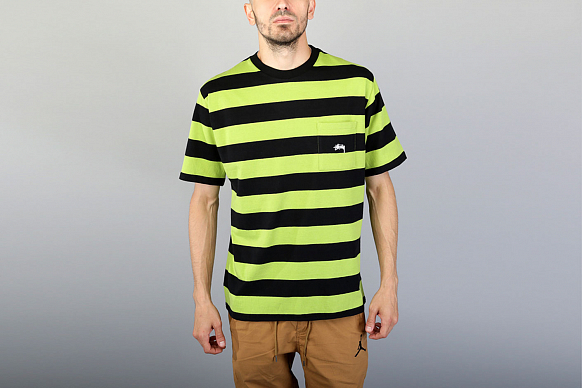 Мужская футболка Stussy Range Stripe Pocket Crew (114999-black)