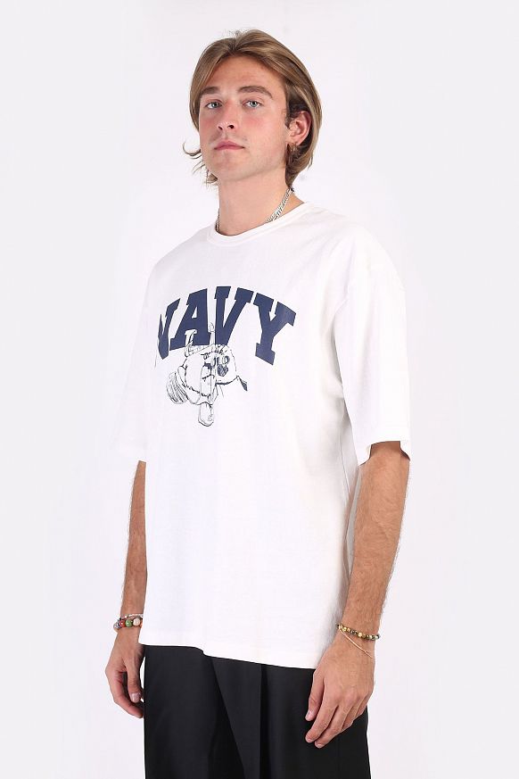 Мужская футболка FrizmWORKS Grizzly Navy Tee (SSTS063-white) - фото 2 картинки
