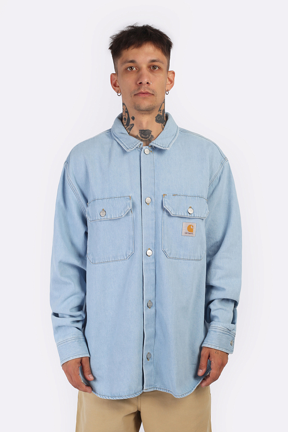 Мужская рубашка Carhartt WIP Harvey Shirt Jac (I033346-blue) - фото 2 картинки