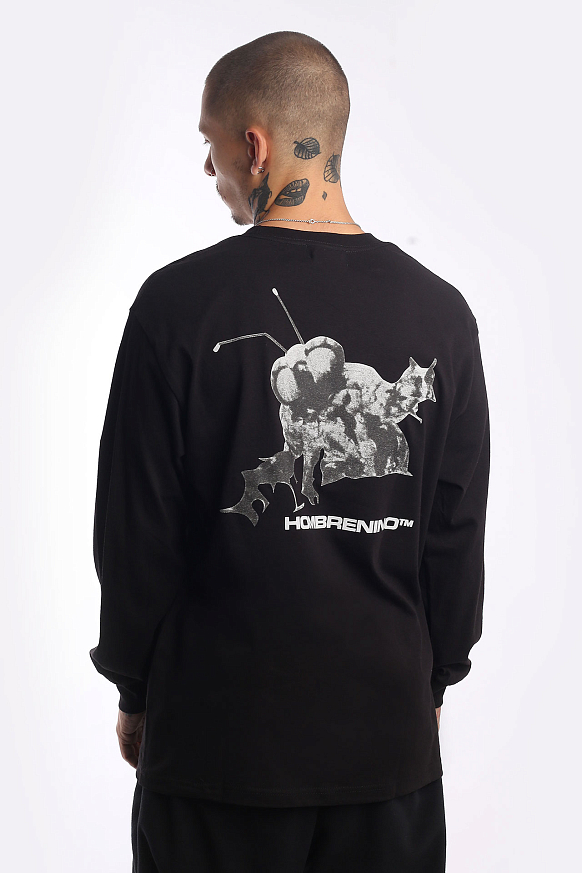 Мужской лонгслив Hombre Nino L/S Print Tee (0222-CT0008-black) - фото 6 картинки