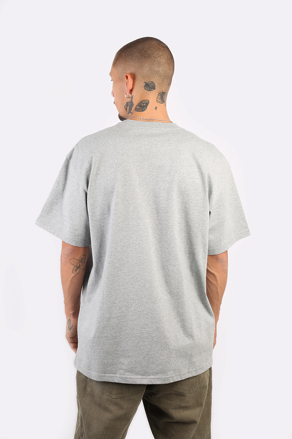 Мужская футболка Carhartt WIP S/S Chase T-Shirt (I026391-grey/gold) - фото 4 картинки
