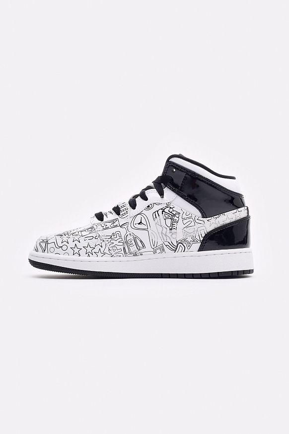 Женские кроссовки Jordan 1 Mid SE (GS) (DC4099-100) - фото 2 картинки