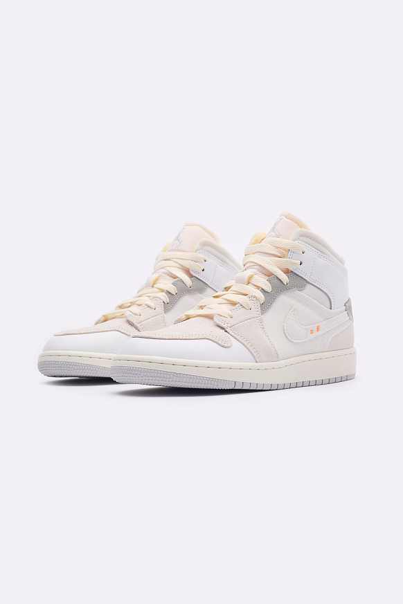 Женские кроссовки Jordan 1 Mid SE Craft (GS) (DQ3726-100) - фото 4 картинки