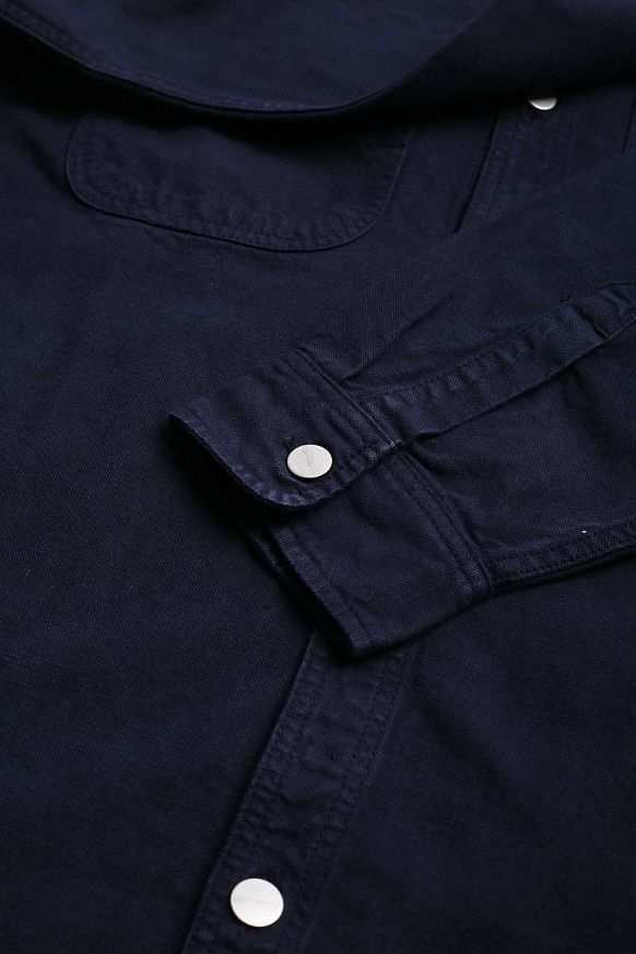 Мужская рубашка Carhartt WIP Walter Shirt Jac (I033578 Dark-navy) - фото 4 картинки