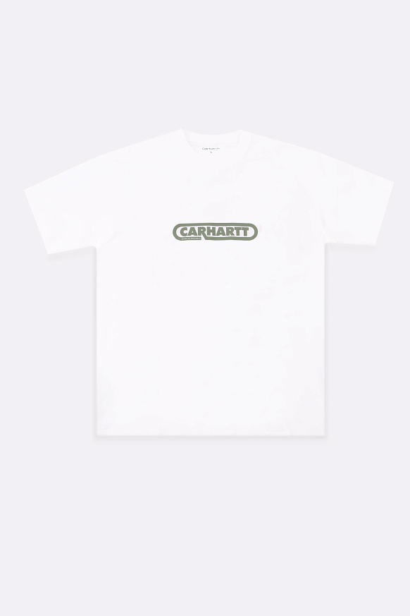 Мужская футболка Carhartt WIP S/S Fuse Script T-Shirt (I031766-wht/dlr green)