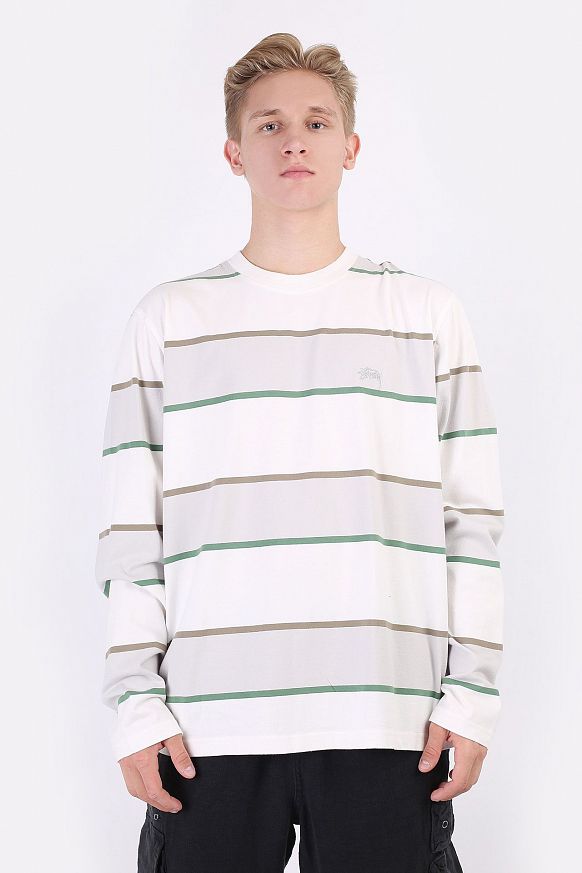 Мужской лонгслив Stussy Bold Stripe LS Crew (1140251-bone) - фото 3 картинки