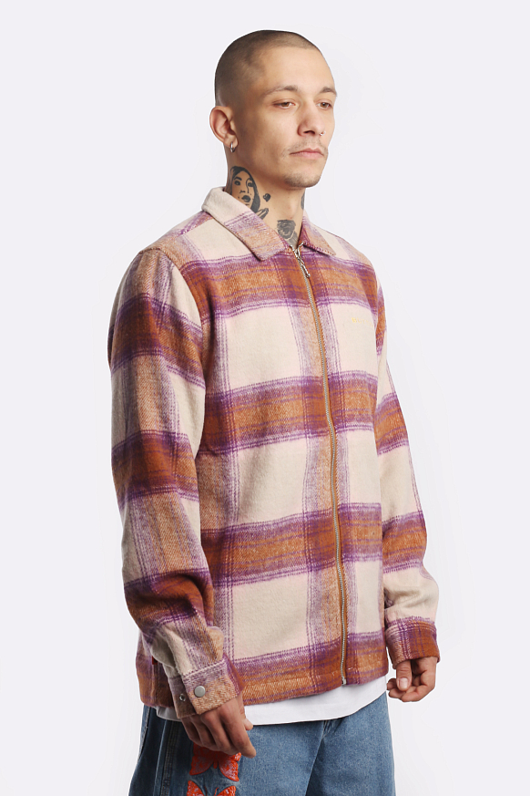 Мужская куртка Butter Goods Heavyweight Flannel Jacket (Heavyweight-walnut/grape) - фото 5 картинки