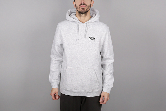 Мужская толстовка Stussy Basic Stussy Hood (1924257-ash heather)
