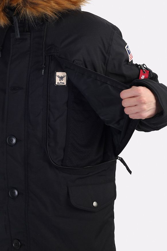 Мужская куртка Alpha Industries N-3B ALPINE Parka (MJN49503C1-black) - фото 3 картинки