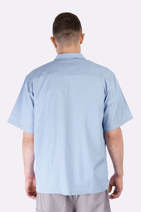 Мужская рубашка Carhartt WIP S/S Delray Shirt (I031465-blue/wht frosted) - фото 5 картинки