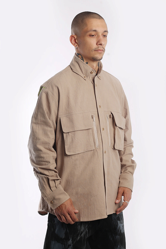 Мужская рубашка Hombre Nino Multi Pocket Shirt (0231-SH0001-beige) - фото 5 картинки