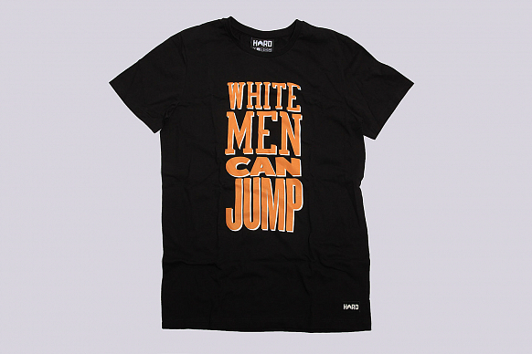 Мужская футболка Hard White Men Can Jump (WhtMen CanJump-blk)