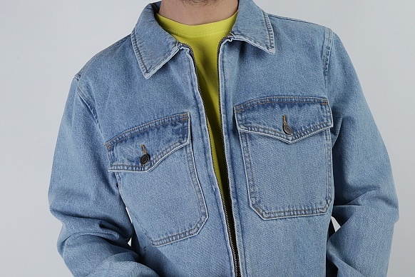 Мужская куртка Stussy Denim Garage Jacket (115443-light blue) - фото 2 картинки