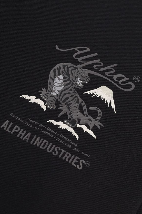 Мужская футболка Alpha Industries Tiger Search And Destroy Tee (MTT55001C1-black) - фото 4 картинки