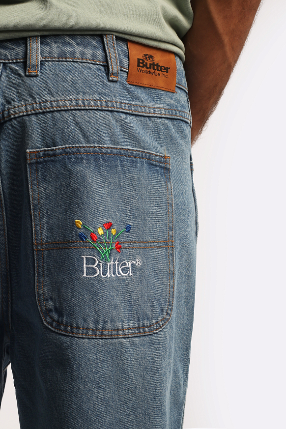 Мужские джинсы Butter Goods Bouqet Denim Pants (Pants Indigo) - фото 6 картинки