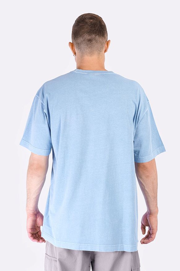 Мужская футболка Carhartt WIP S/S Nelson T-Shirt (I029949-clay blue garm dy) - фото 4 картинки