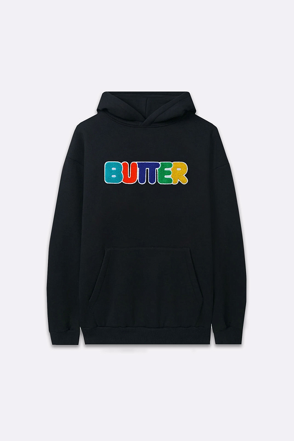 Мужская толстовка Butter Goods Rounded Chenille Applique Pullover Hood (Rounded chenille-black)