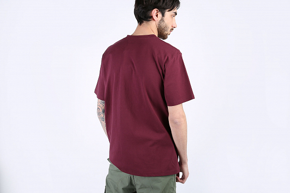 Мужская футболка Carhartt WIP S/S College T-Shirt (I024772-shiraz/w) - фото 3 картинки
