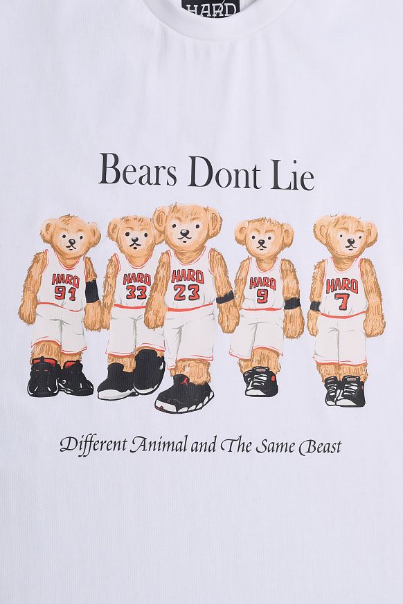 Мужская футболка Hard Bears (Hrd-tee-bears-white) - фото 2 картинки