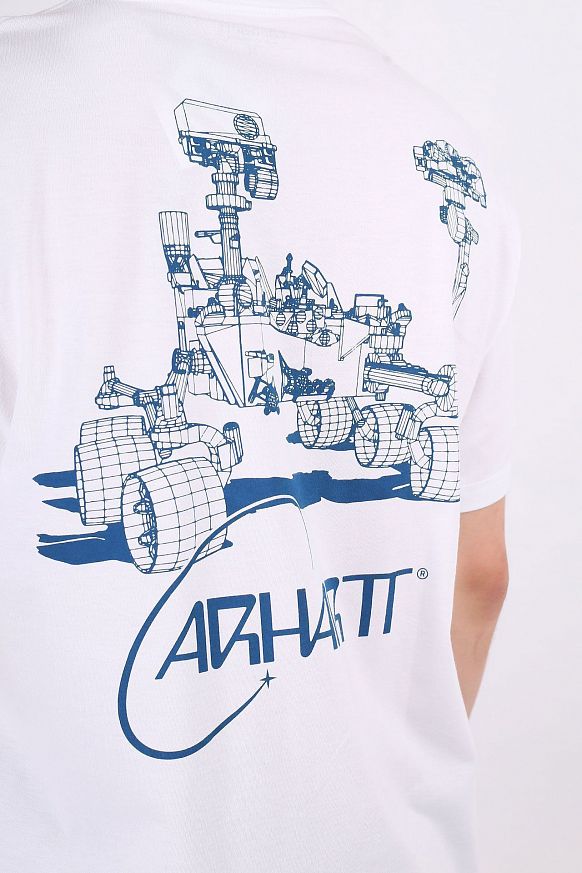 Мужская футболка Carhartt WIP S/S Orbit T-Shirt (I029928-white/blue) - фото 5 картинки