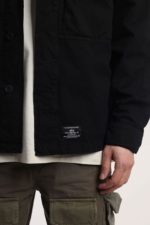 Мужская куртка Alpha Industries Contrast Shirt Jacket (MJC53003C1-black) - фото 2 картинки