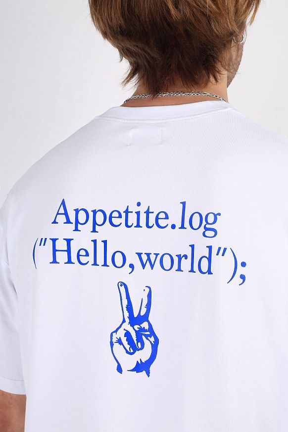 Мужская футболка Appetite High Mark Hello World Tee (Hello world-white) - фото 5 картинки