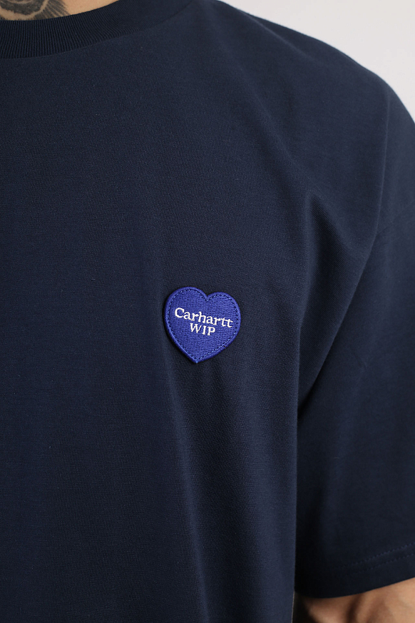 Мужская футболка Carhartt WIP S/S Double Heart T-Shirt (I032155-blue) - фото 3 картинки