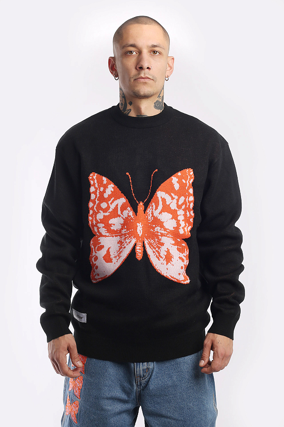 Мужской свитер Butter Goods Butterfly Knit Sweater (Butterfly Knit-black) - фото 2 картинки