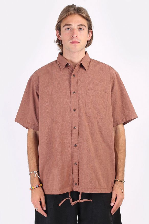 Мужская рубашка FrizmWORKS Checked String Half Shirt (SSST034-orange)