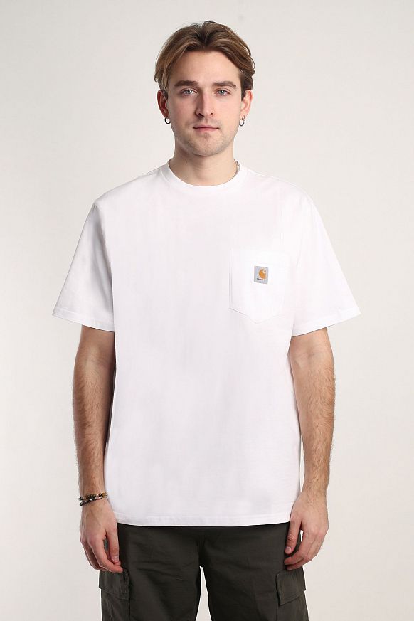 Мужская футболка Carhartt WIP S/S Pocket T-Shirt (I030434-white) - фото 2 картинки