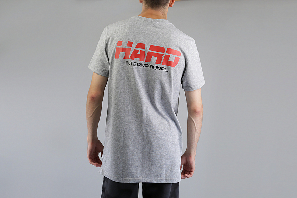 Мужская футболка Hard International (International-серая) - фото 4 картинки