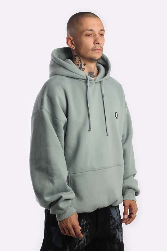 Мужская толстовка Hombre Nino Rubber Logo Hooded Pull Over (0222-CT0003-bl/gry) - фото 5 картинки